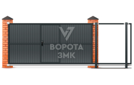 Ворота откатные под ключ 5,5 м размером 5500×2300 ЗМК-8015