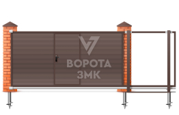 Откатные ворота из сэндвич панелей 2500×3000 ЗМК-7840